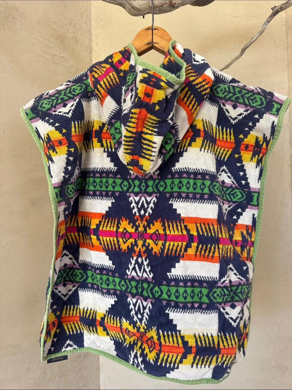 Pendleton Kids Hooded Poncho Towel Beach with Multicolor Aztec Print one size